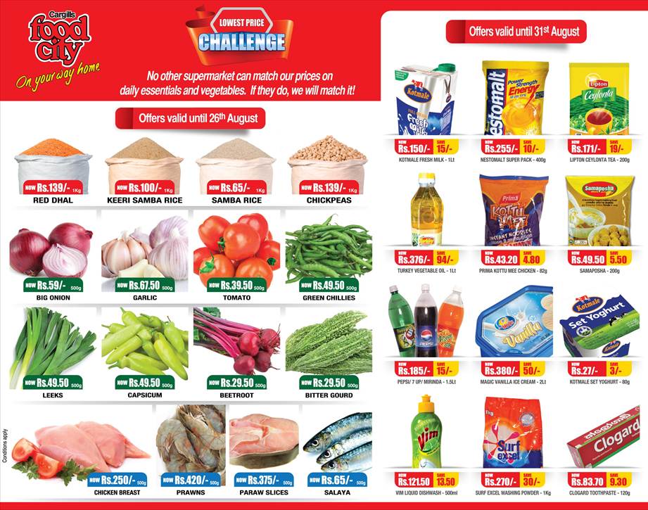 Colombo Things to Do Cargills FoodCity Lowest Price Challenge Valid