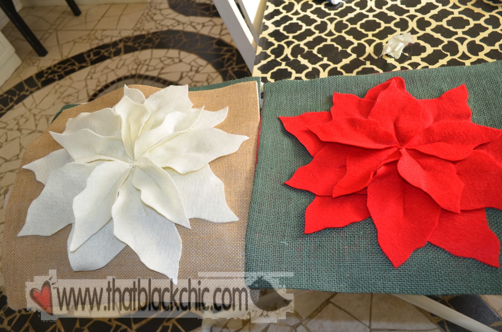 Diy Hi Jack Poinsettia Pillow By Pottery Barn That Black Chic