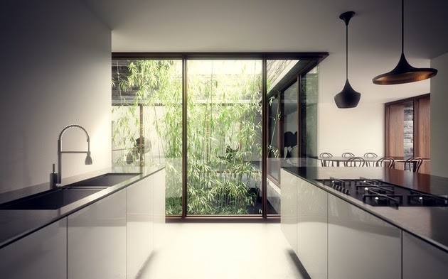 Rumah Modern dengan Dinding Batu Alam Rumah Modern dengan Dinding Batu Alam