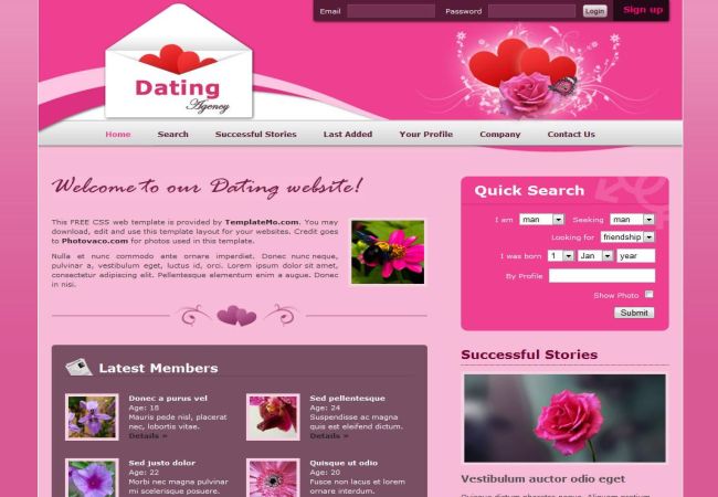 Dating Site - Website Template