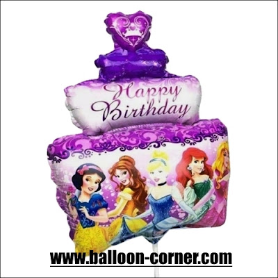 Balon Foil Happy Birthday Cake Princess Mini Balon Foil Happy Birthday Cake Princess Mini