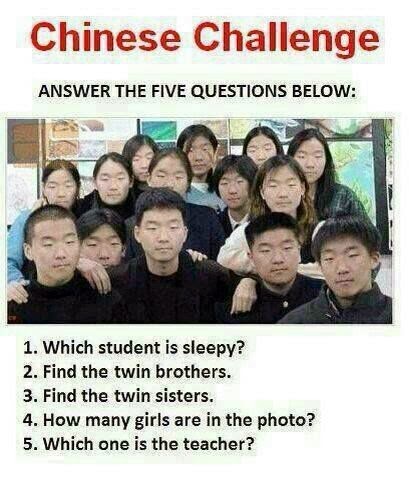 Chinese Challenge : Answer the five Questions below