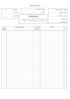 نموذج جذاذاة الاختبارات الكتابية لمادة التربية الإسلامية نموذج جذاذاة الاختبارات الكتابية لمادة التربية الإسلامية