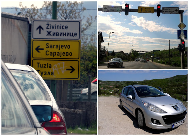 Our Rental Car in Bosnia and Tuzla road signs Rental Car and Tuzla road signs