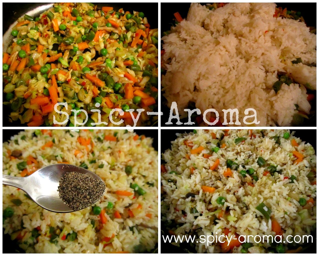 Vegetable Fried Rice Recipe with step by step pictures SpicyAroma