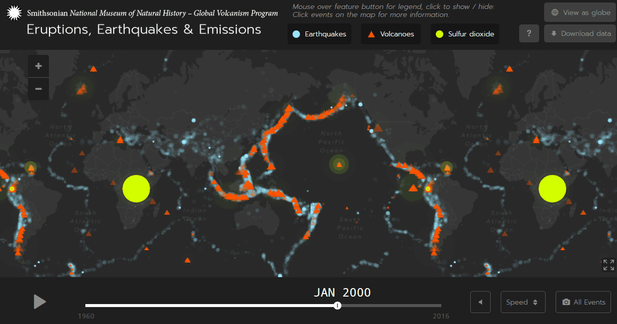 Eruptions, Earthquakes & Emissions