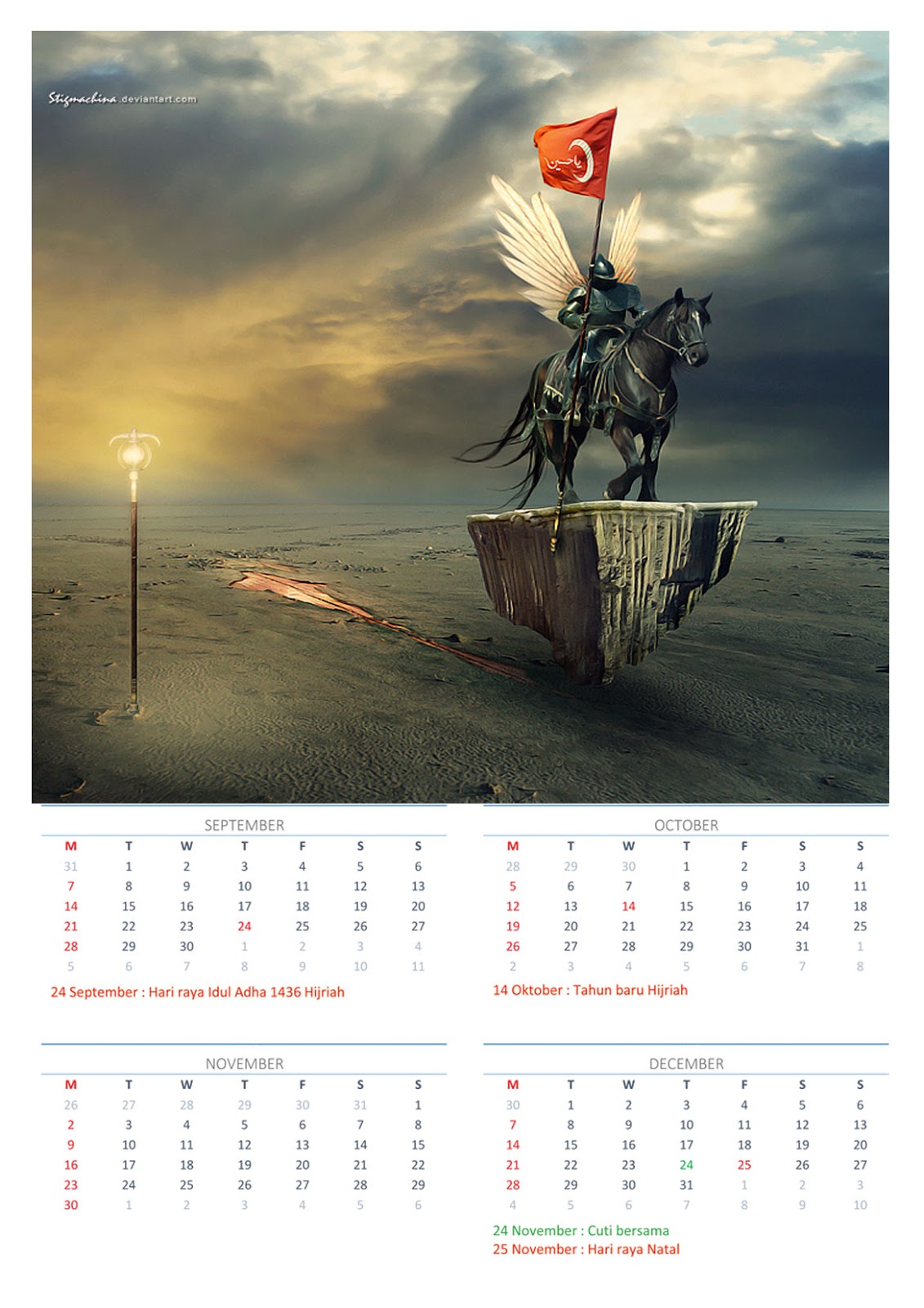 Cara membuat kalender 2015 Excel dan Photoshop