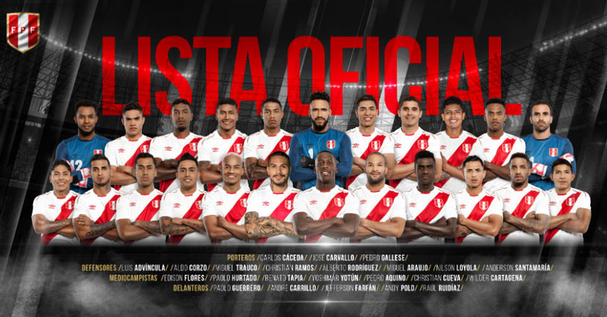 FPF: Lista Final de Jugadores que disputarán el Mundial Rusia 2018 - www.fpf.org.pe FPF: Lista Final de Jugadores que disputarán el Mundial Rusia 2018 - www.fpf.org.pe