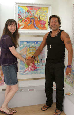 Lizzy with hairdresser, Indy & his busines portrait
