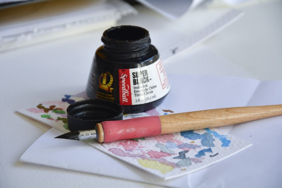 Tinta china y plumilla