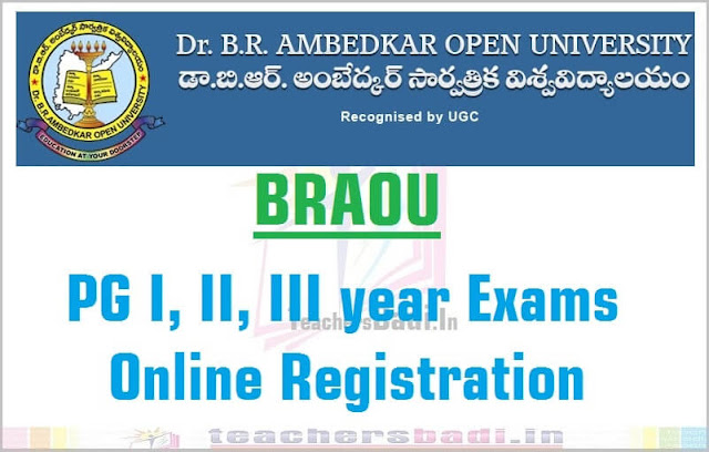 BRAOU PG Exams Online Registration 2016 notification BRAOU,PG Exams,Online Registration 2016 notification