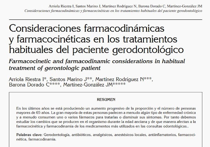 PDF: Consideraciones farmacodinámicas y farmacocinéticas en los tratamientos habituales del paciente gerodontológico