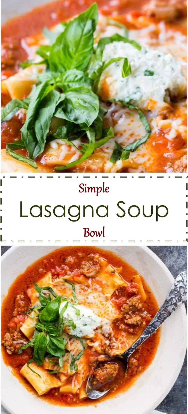 2124 Reviews: My BEST #Recipes >> Simple Bowl #Lasagna Soup - #mgid ...