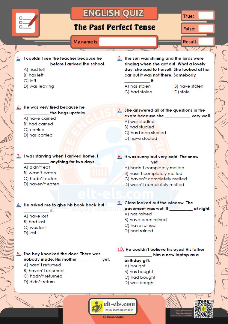 Simple Past Tense Multiple Choice Worksheets