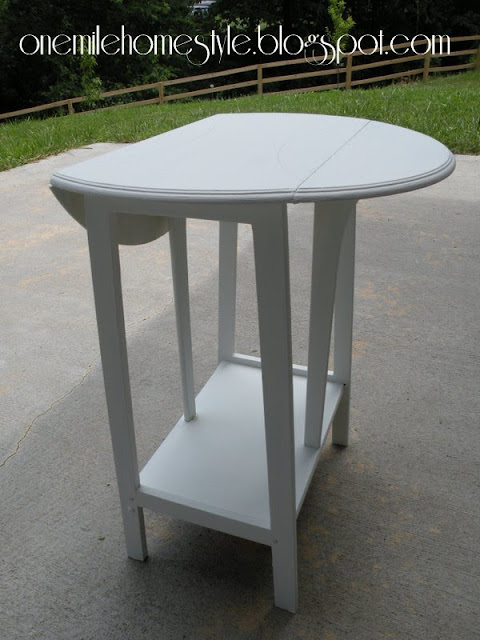 Ivory base coat on accent table