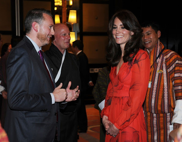 Prince William and Kate Middleton attend a reception at the Taj Hotel in Bhutan