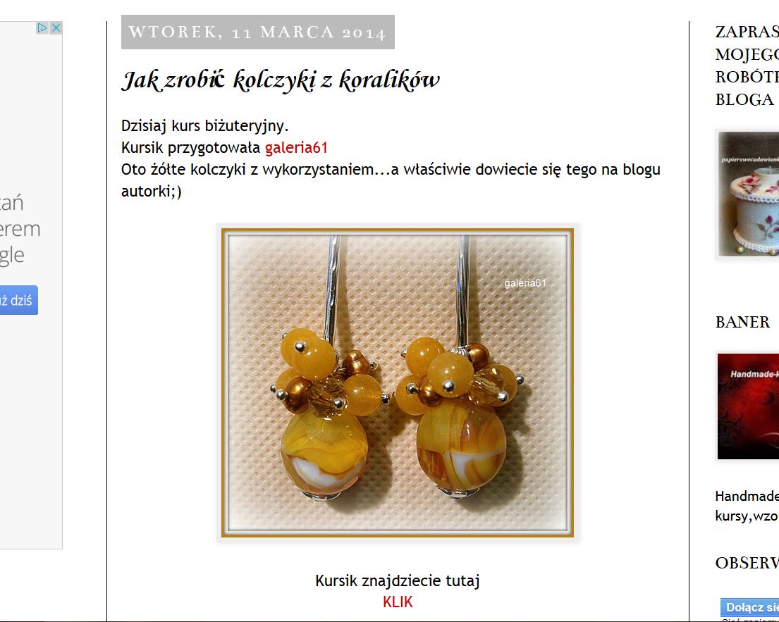 http://handmadekursytutoriale.blogspot.com/2014/03/jak-zrobic-kolczyki-z-koralikow.html