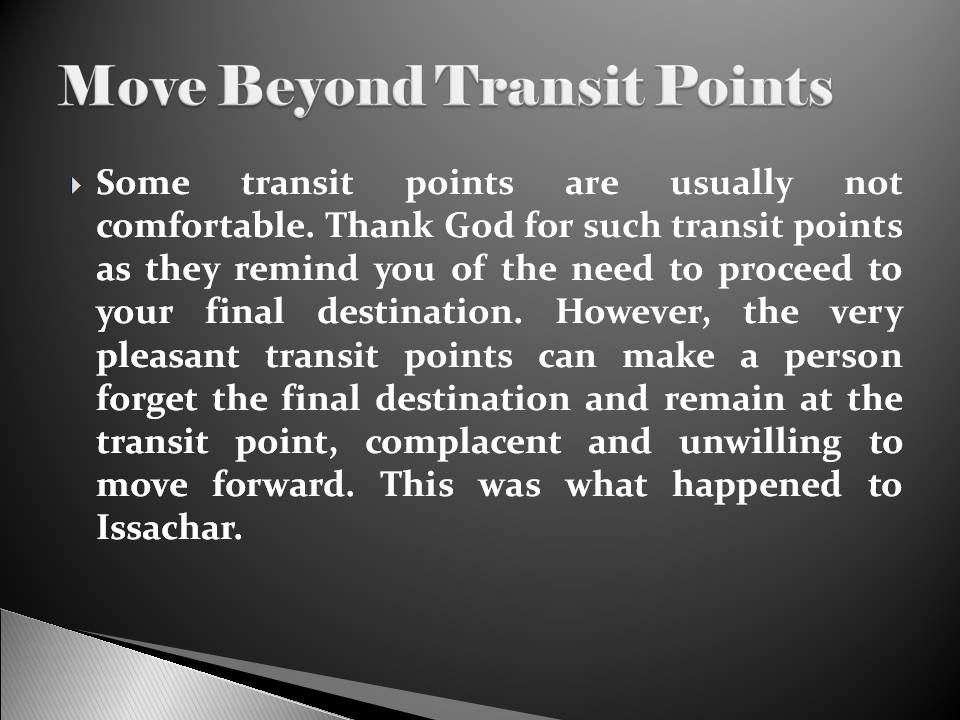 Dare to Succeed Move Beyond Transit Points