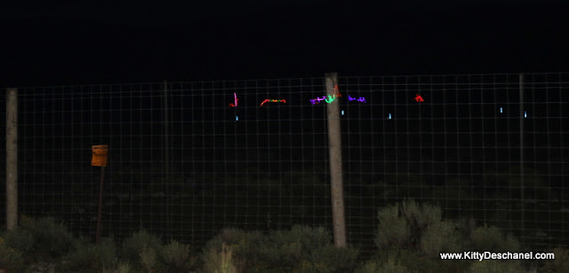 hippie compound at night