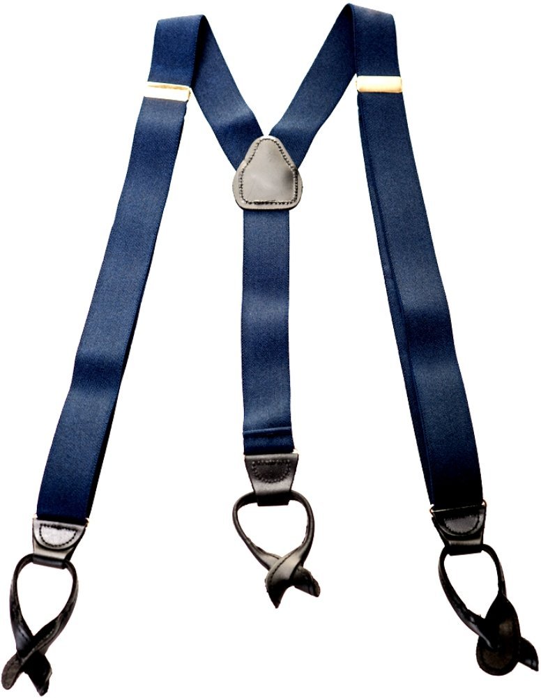 Mens ButtonEnd Fabric Dress Suspender Gold Hardware