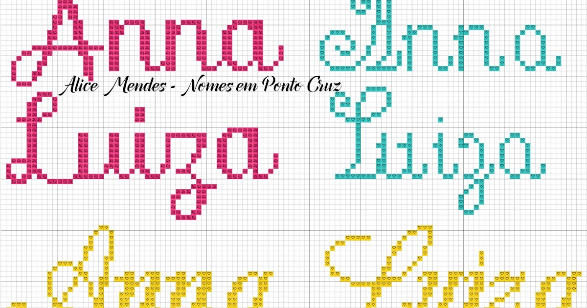 Gráficos de Nomes em Ponto Cruz: Nome Anna Luiza em Ponto Cruz