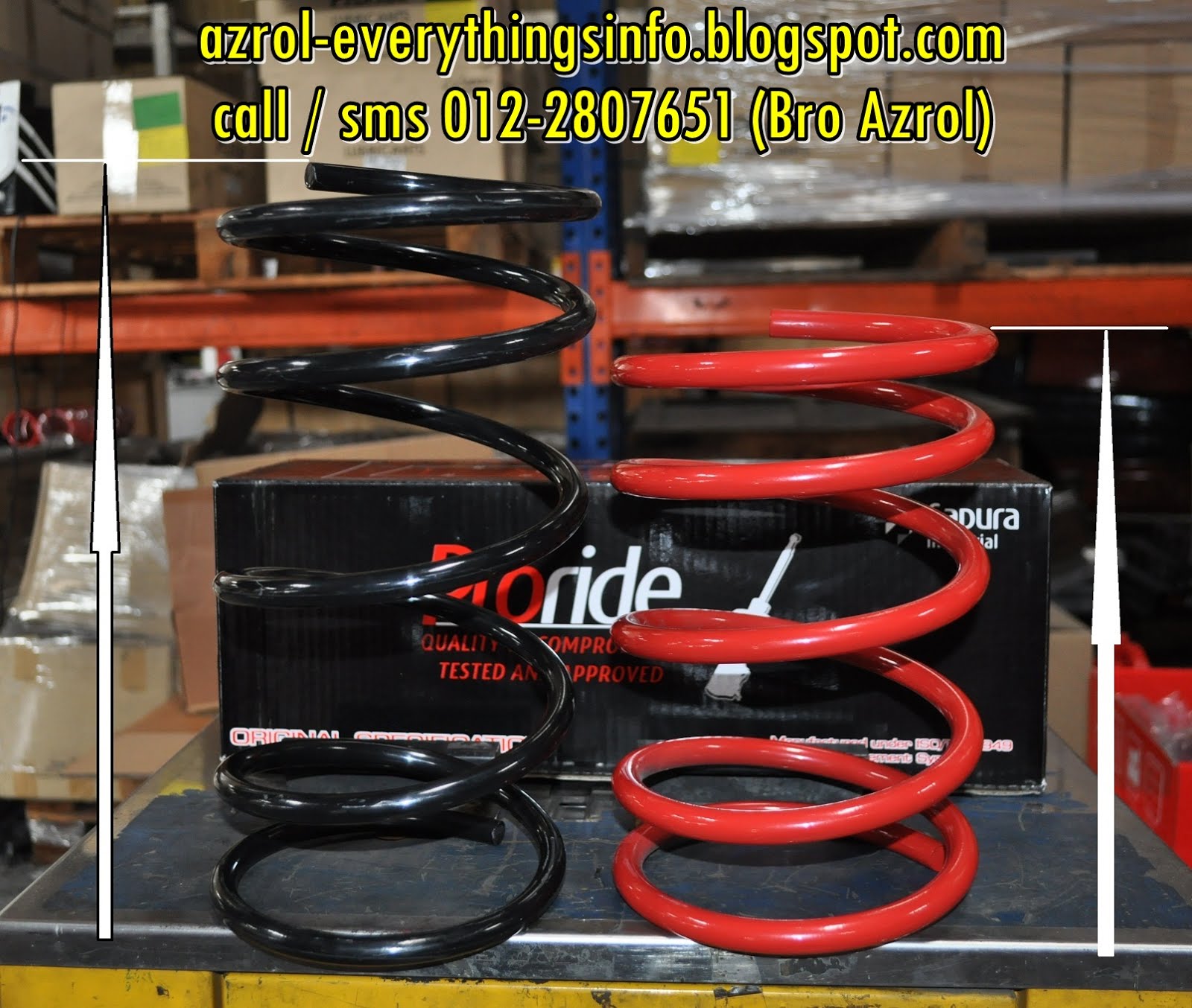 Tukar Proride absorber & Spring kereta WAJA/Wira 1.6/1.8 Proride