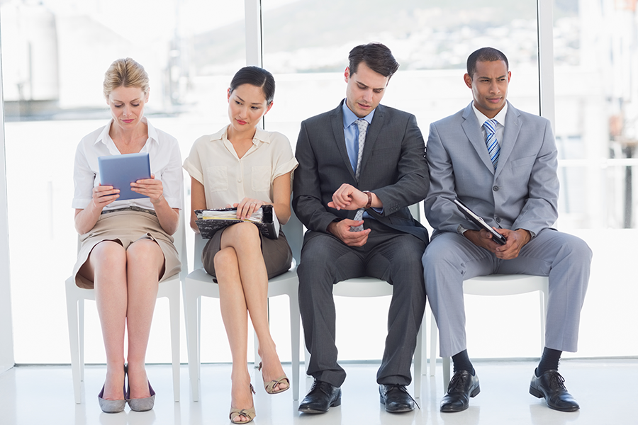 Job applicants waiting for interview