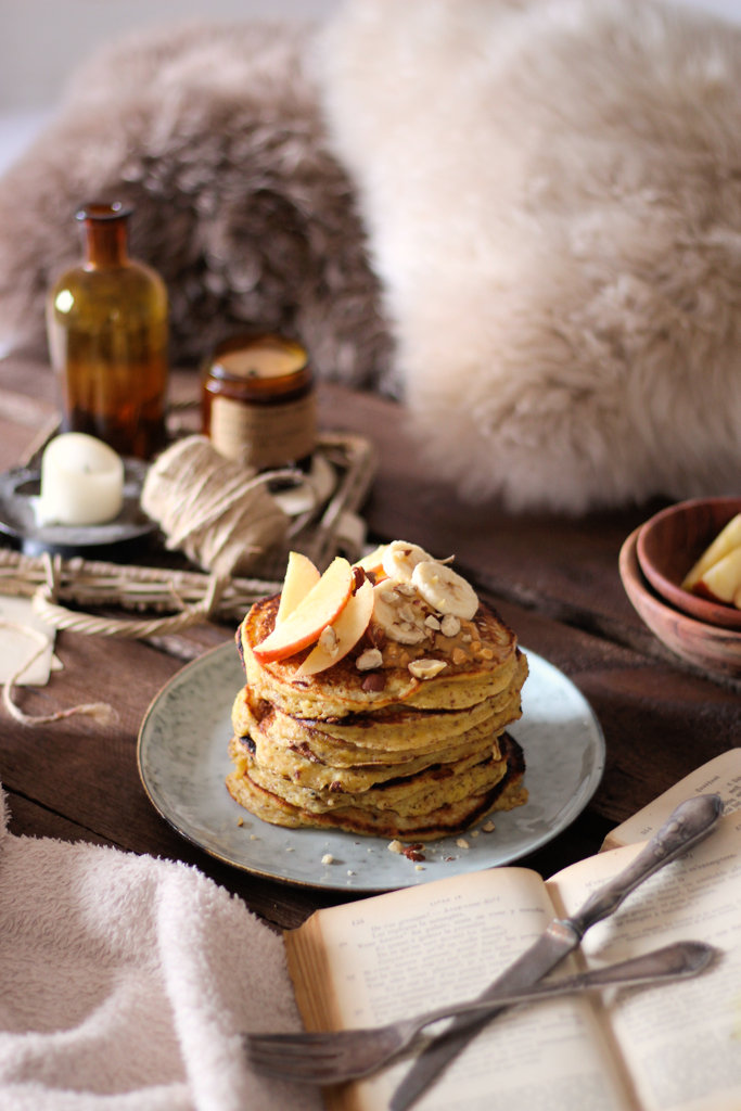 Sahnewölkchen: Rezept für liebste Haselnuss Pancakes mit Apfelfüllung ...