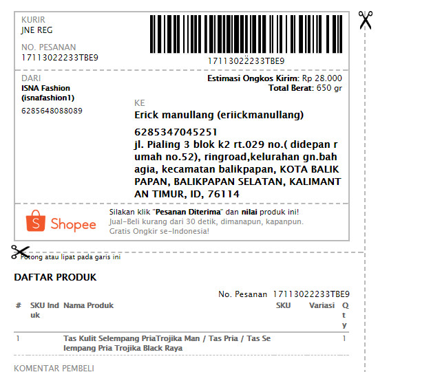 Cara Mencetak Invoice Shopee Menggunakan Kurir Jne Cemiti