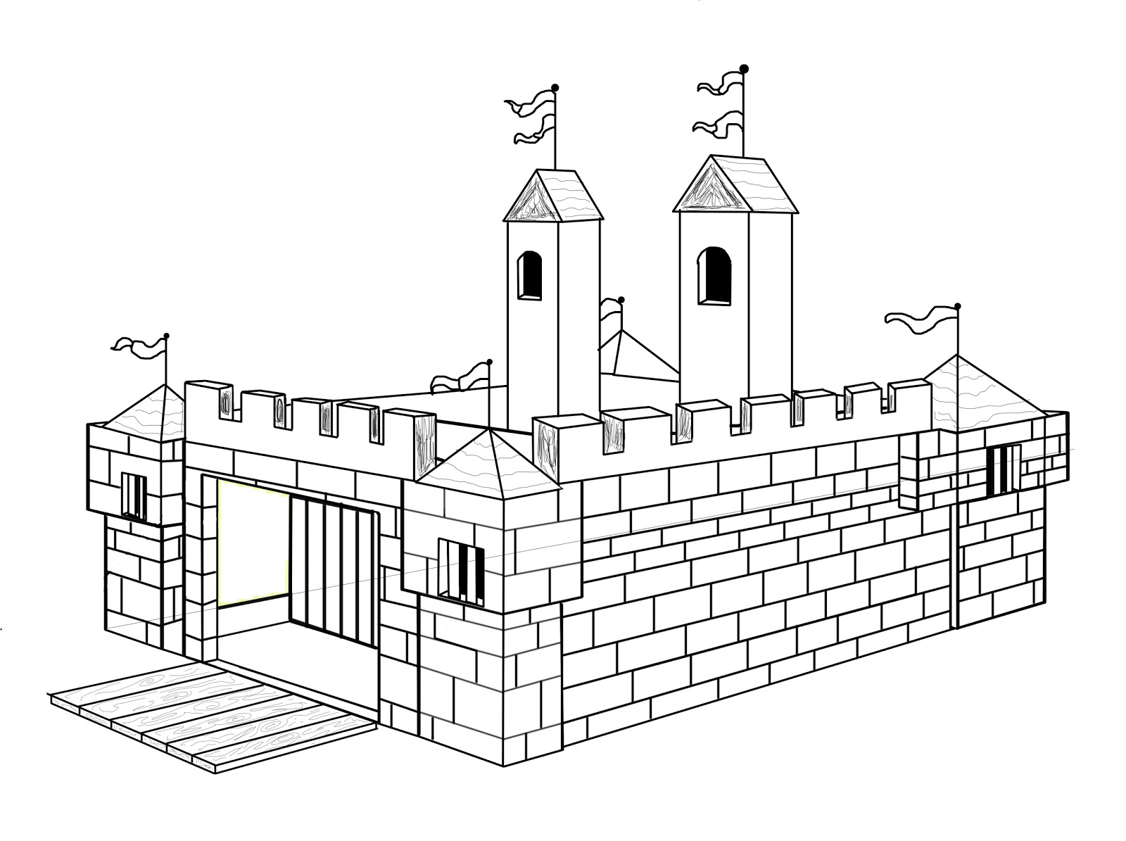Chateau Fort Coloriage A Imprimer