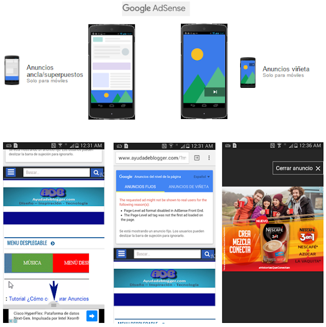 Nuevos anuncios a nivel de página para dispositivos móviles con Adsense.com