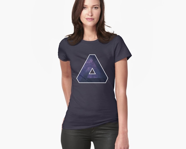 Impossible Penrose triangle T-shirts - space - starry sky