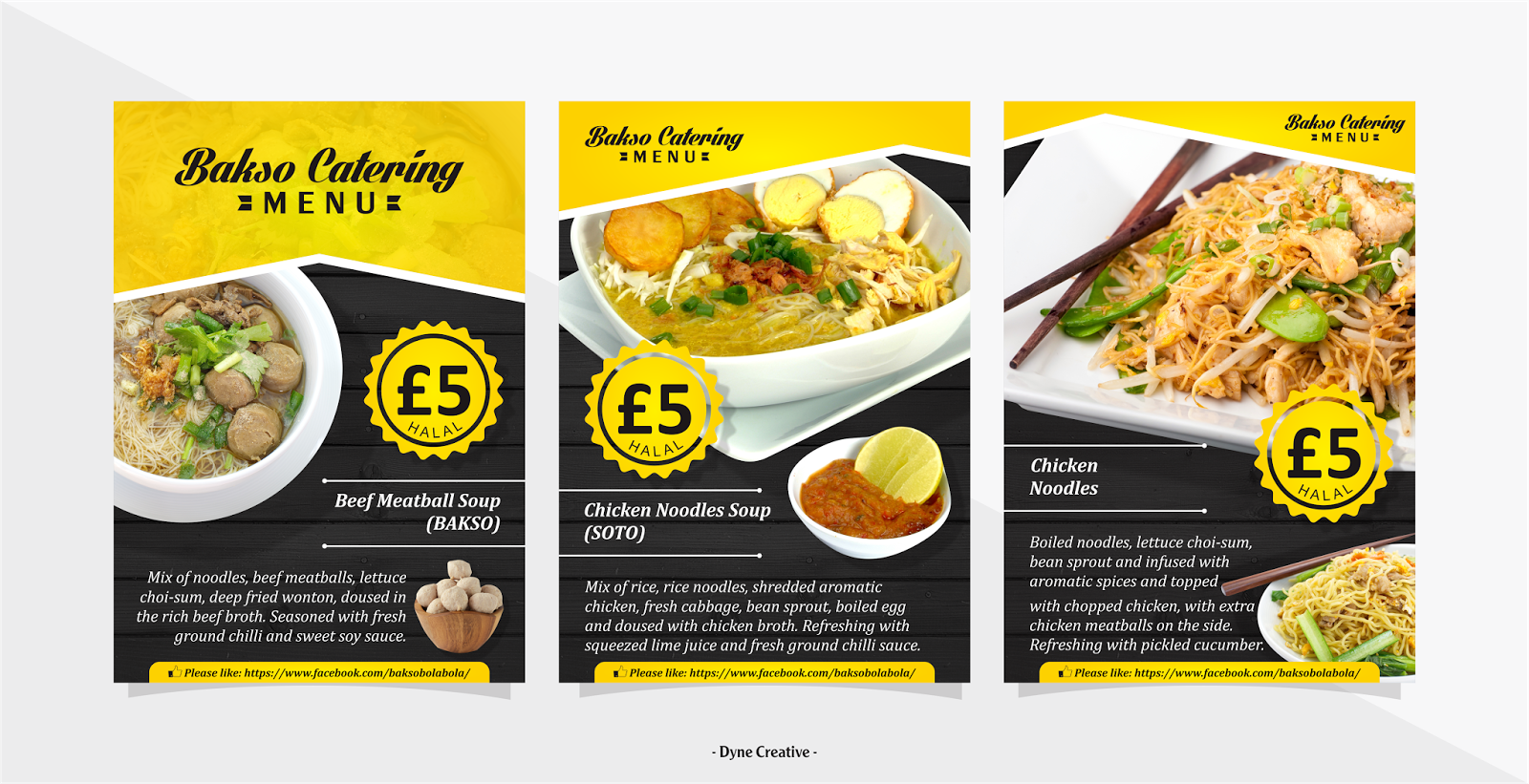dyne creative studio bakso catering menu design ordered by mr catering menu design