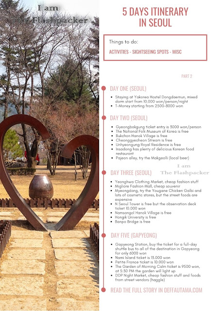 5 Days Itinerary in Seoul to Nami Island