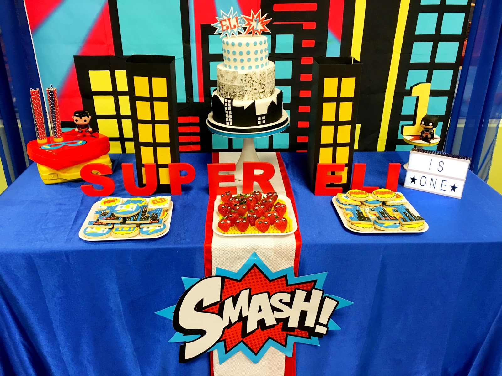 Superheros- Kids birthday party ideas - Superhero First Birthday Party Ideas by The Celebration Stylist