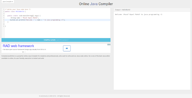  اختبار اكواد php  c/c++java اونلاين Java