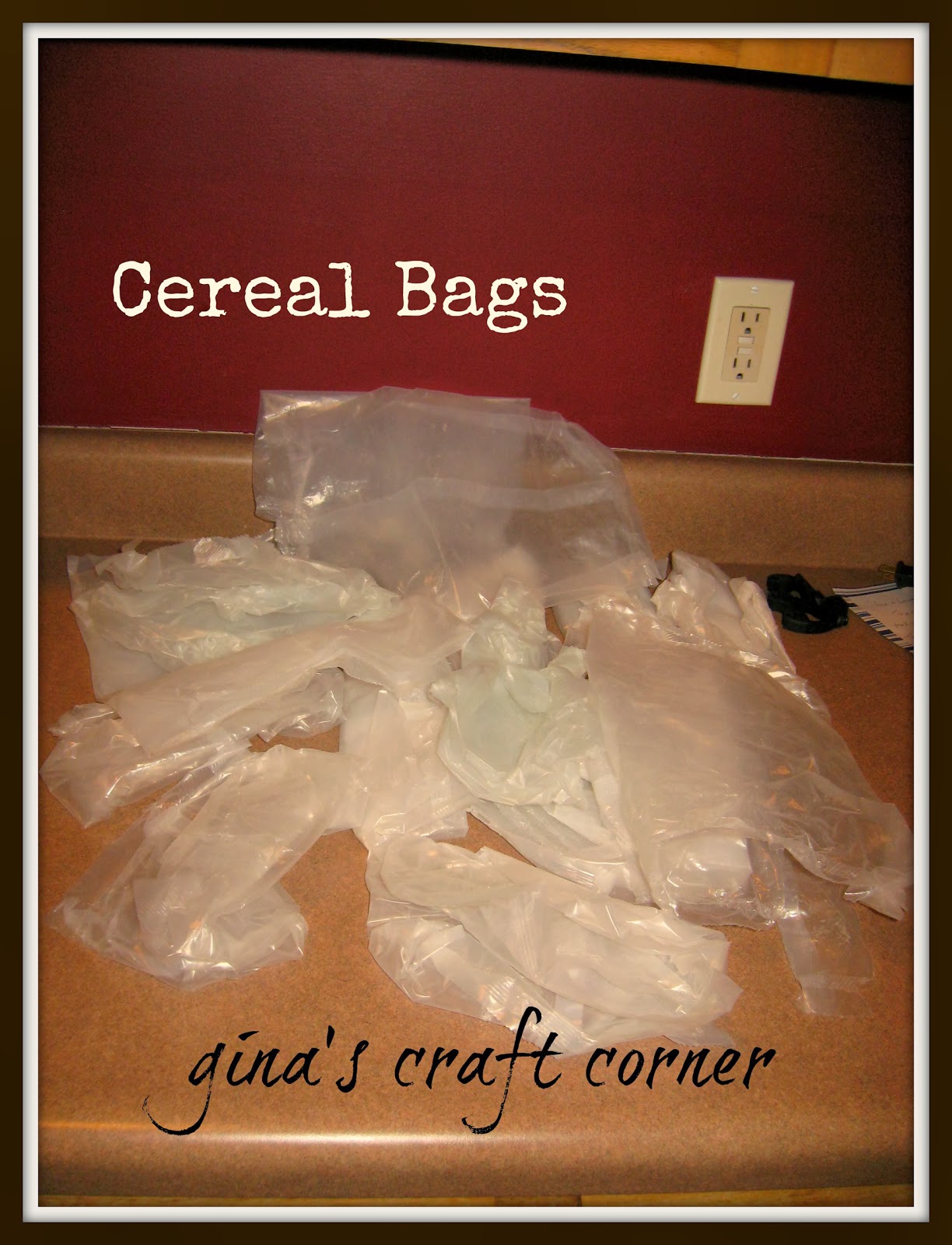 Cereal Bags + Materials = Valentine's Wrapping Paper by Gina's Craft Corner