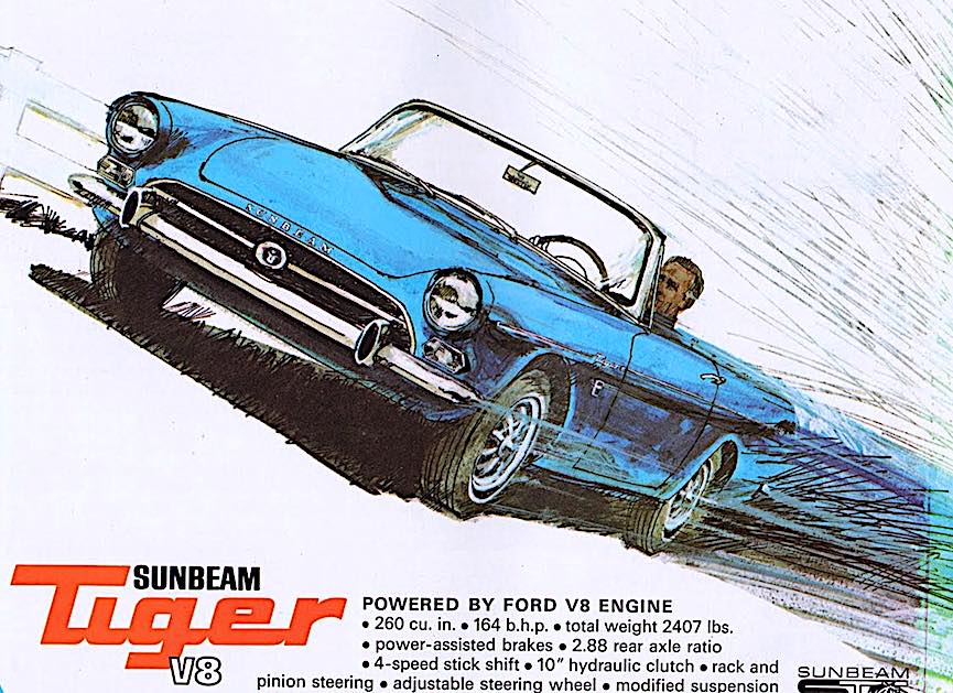 1965 Sunbeam Tiger a 1965 Sunbeam Tiger magazine advertisement, blue