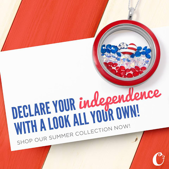 Patriotic Red, White & Blue Origami Owl Living Locket | Shop StoriedCharms.com