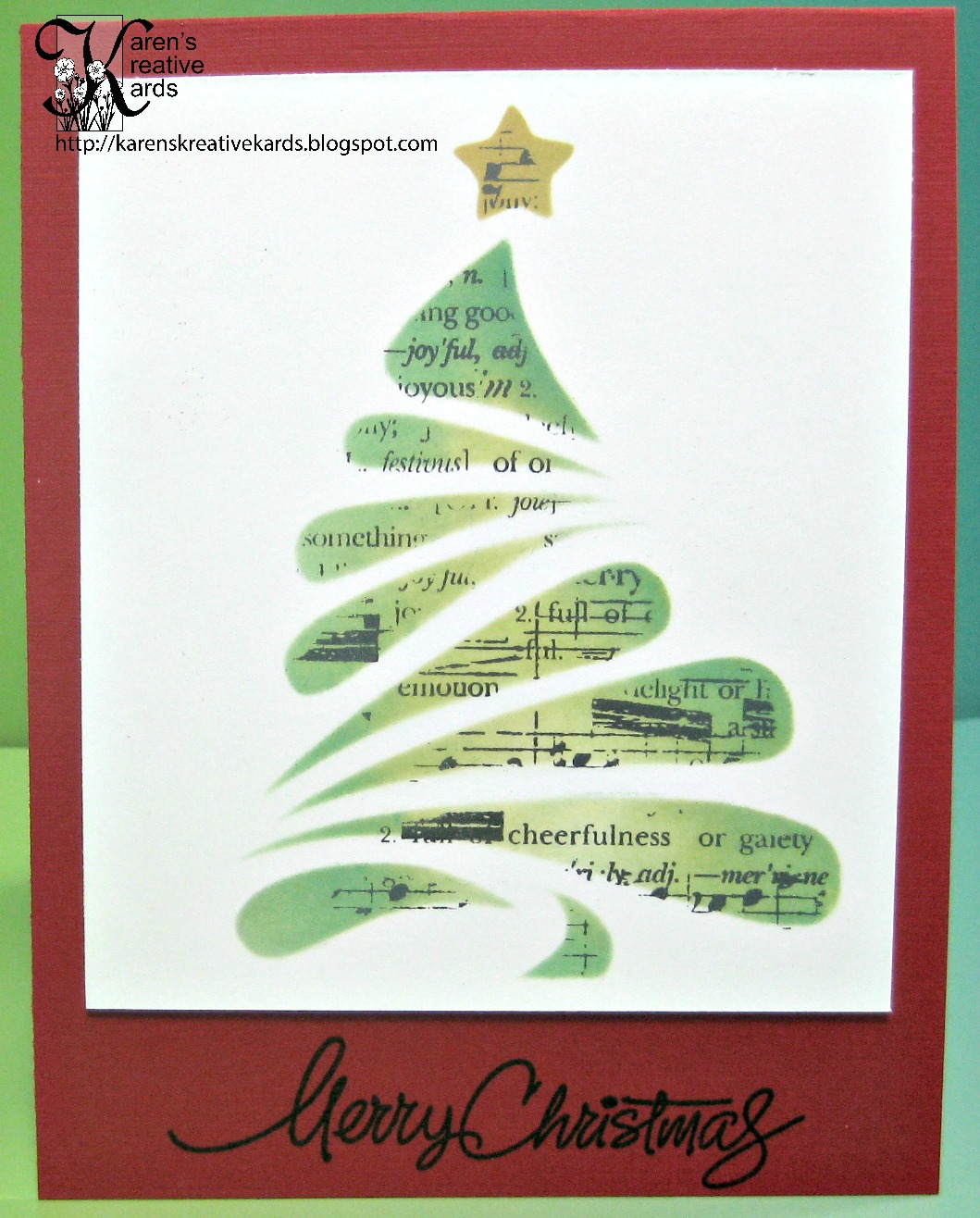 Karen's Kreative Kards CASED Stencil Christmas Cards