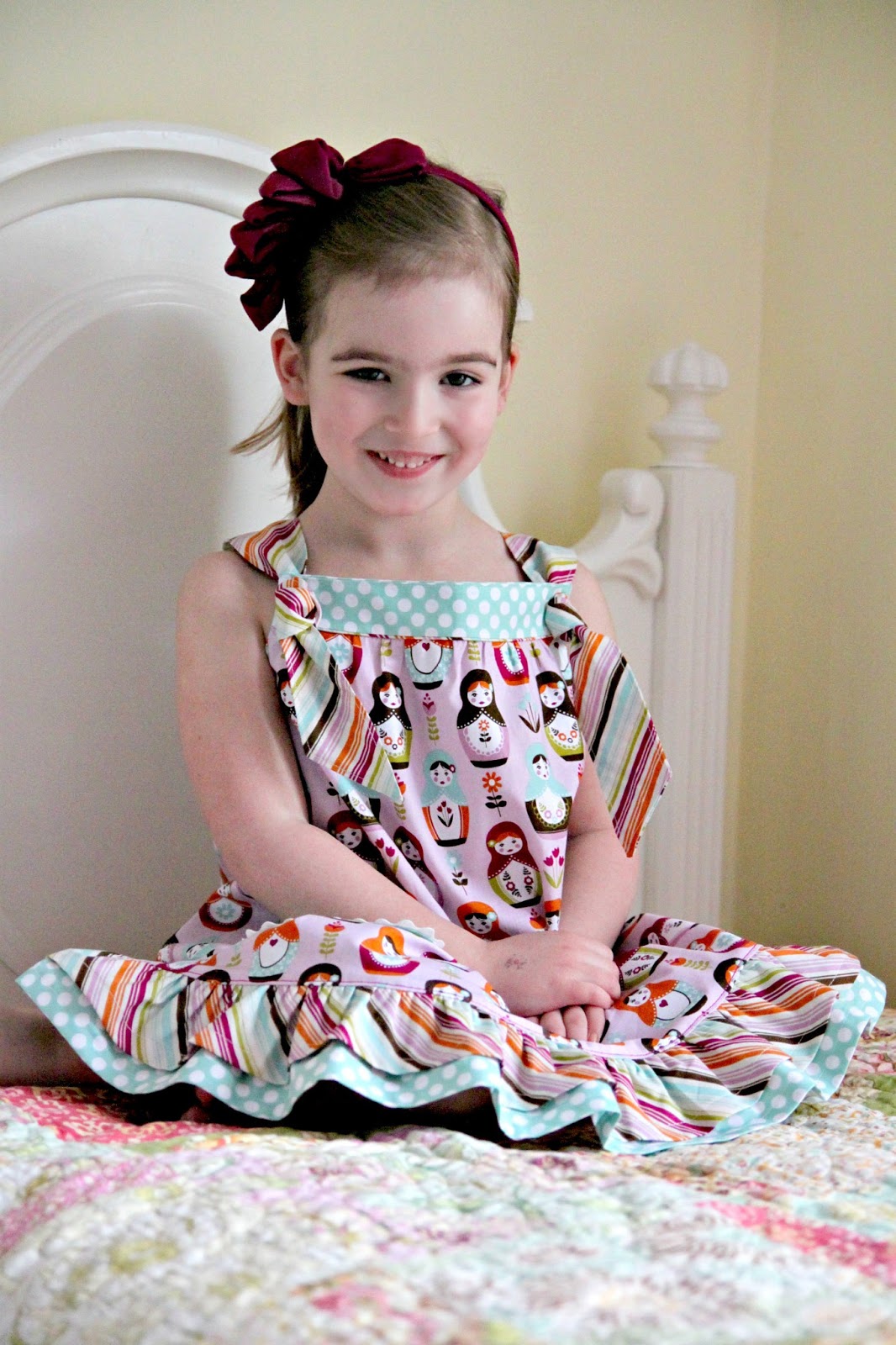 Girls Children's Tie Dye Cotton Dress With Beads Yellow – Sure Design  Wholesale