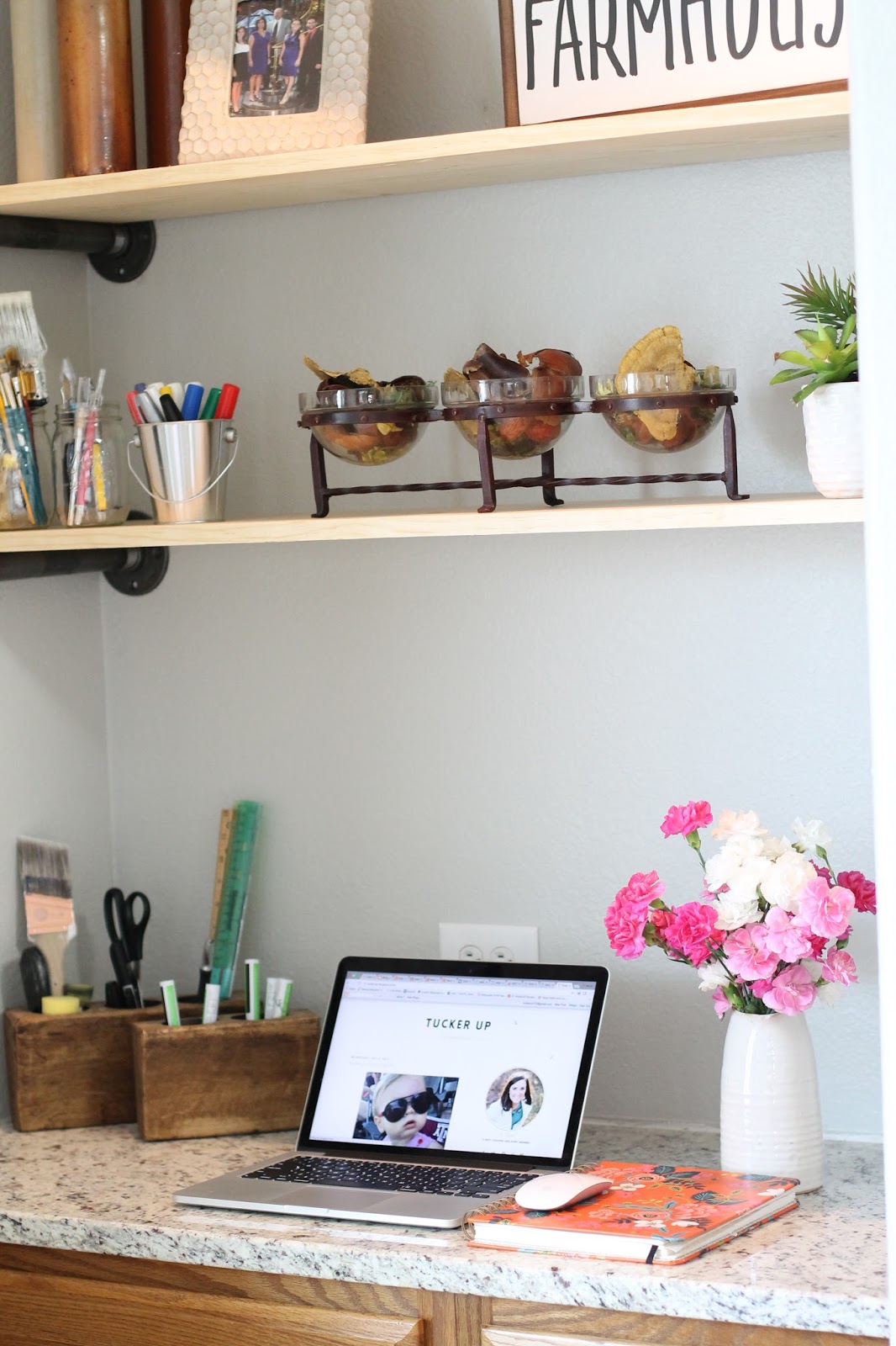 Tucker Up DIY Pipe Shelves