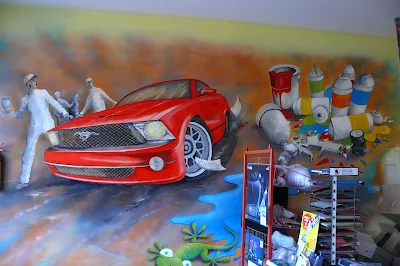 Pokój dziecięcy malowanie samochodu w pokoju chłopca, Poznań