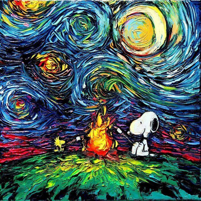 Aja Trier personajes de la cultura pop al estilo Vincent van Gogh | Postimpresionismo