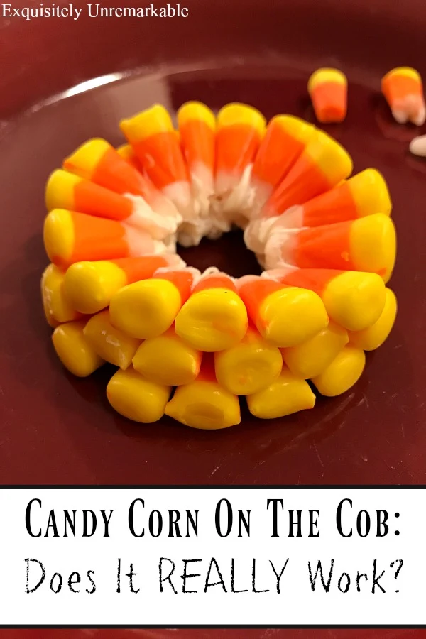 Candy Corn stacked into corn on the cob shape on a plate