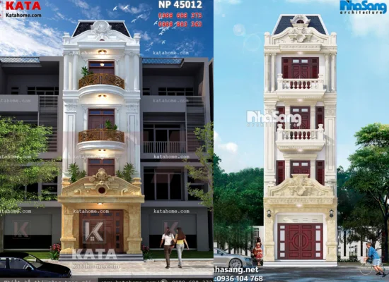desain tampak depan rumah klasik 3 lantai