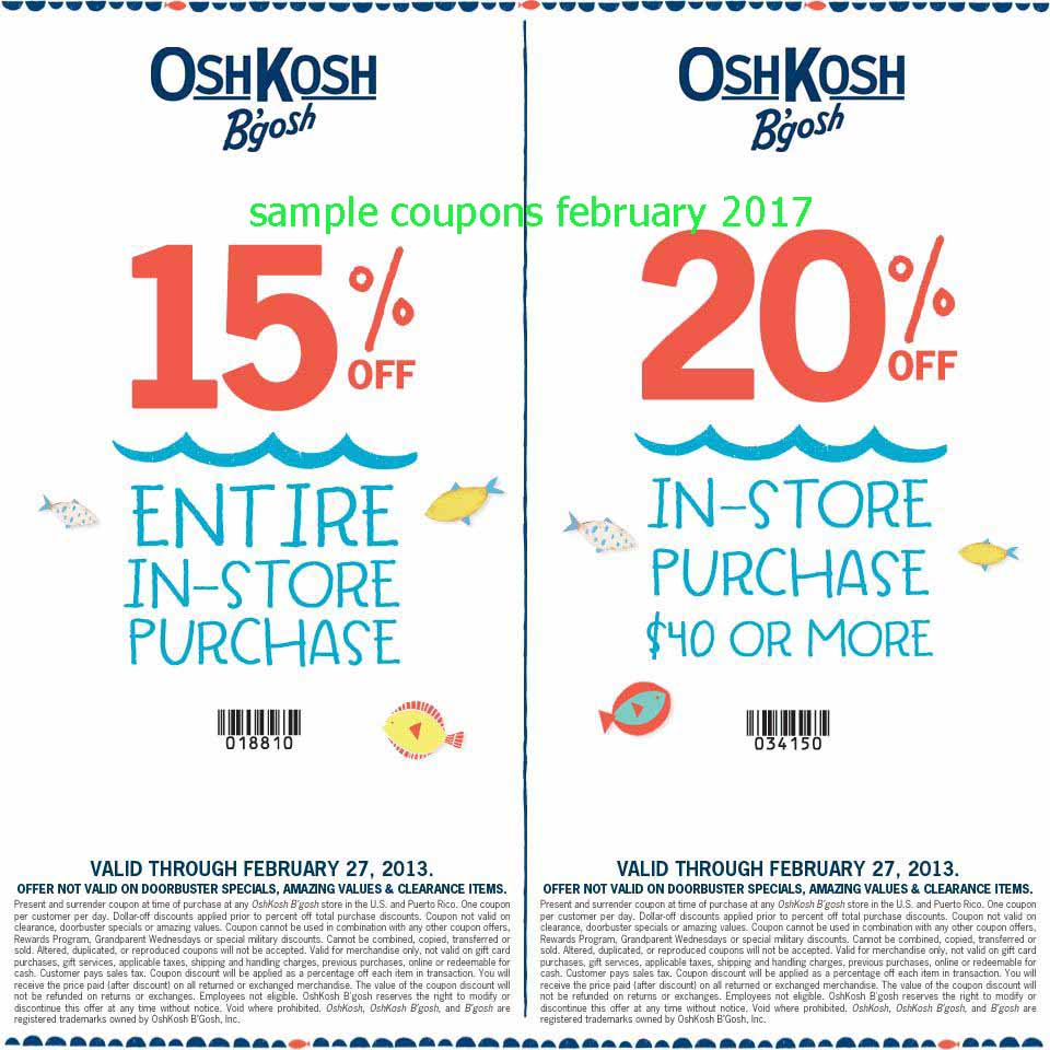 Oshkosh coupon codes