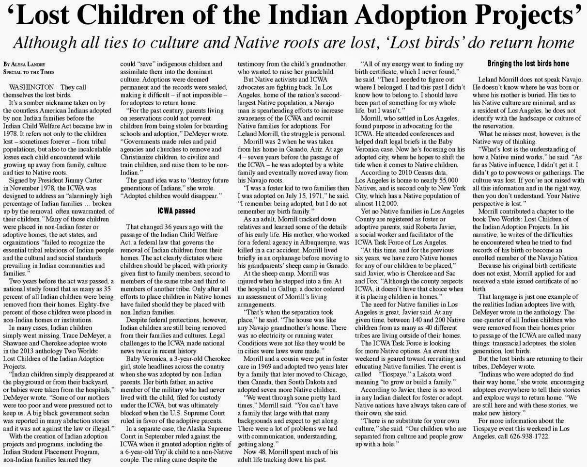 Navajo Times article 2014