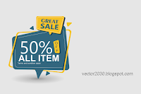 Modern great sale banner design pop out paper style