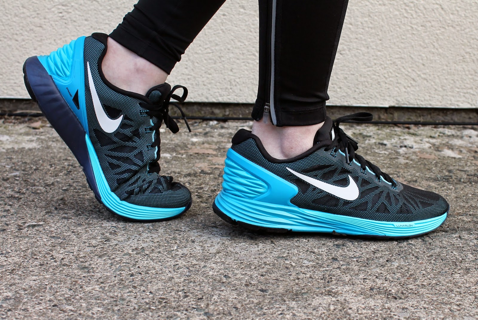 nike lunar glide womens trainers black and blue running shoes fashion blogger review